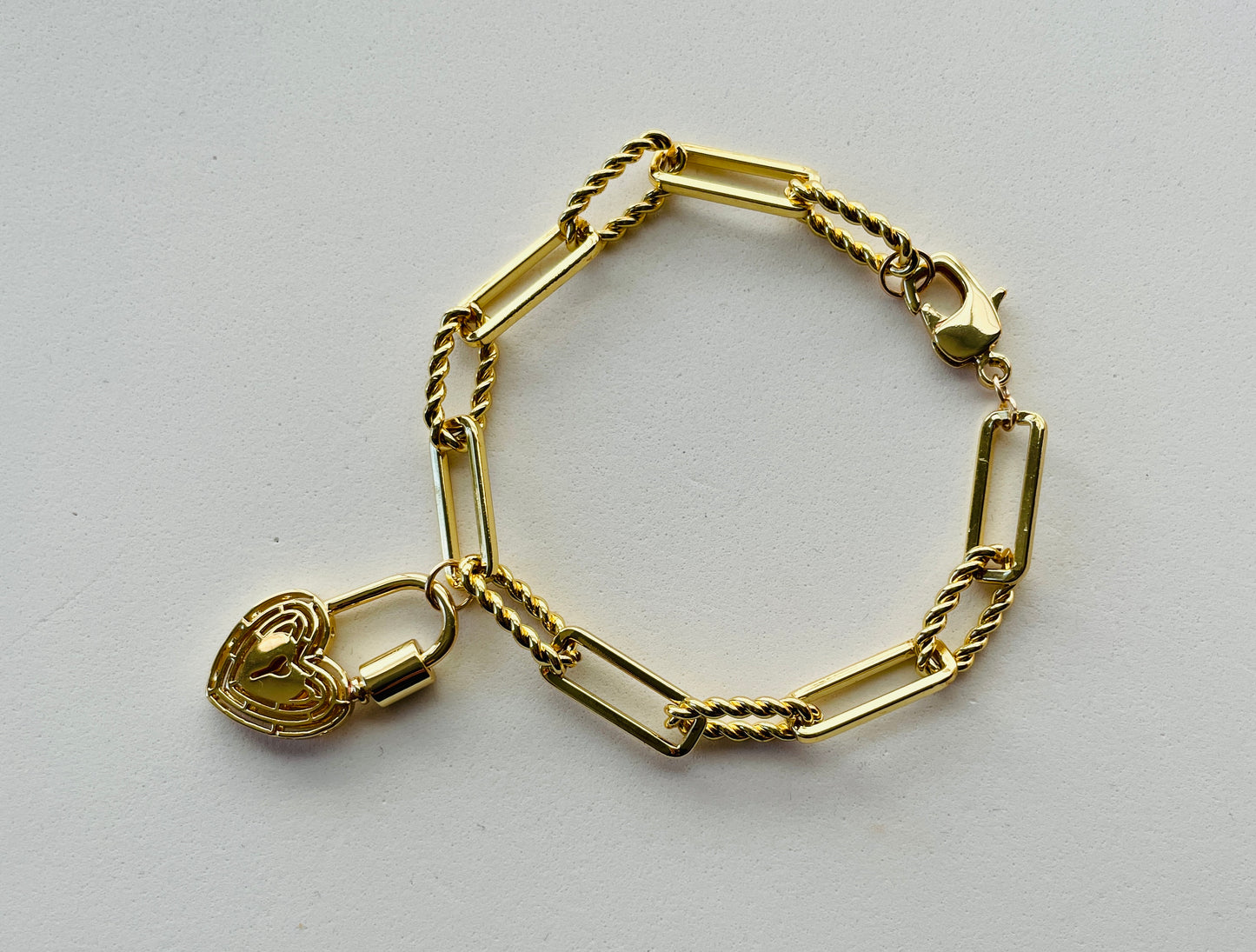 Golden Heart Locket Bracelet